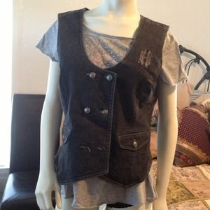 Dark Denim Double Brested Harley Vest!