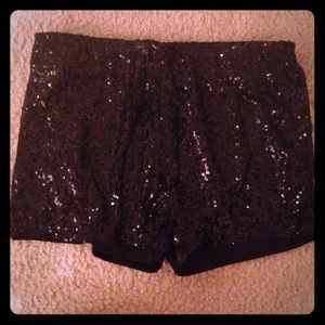 Black Sequins Shorts