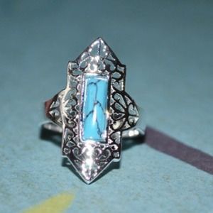 Turquoise engrave ring