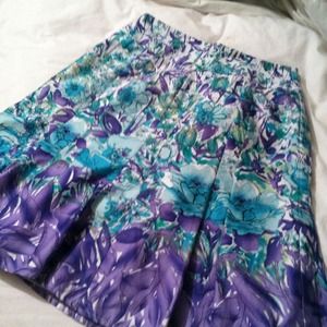Purple / green / teal / white dress barn skirt