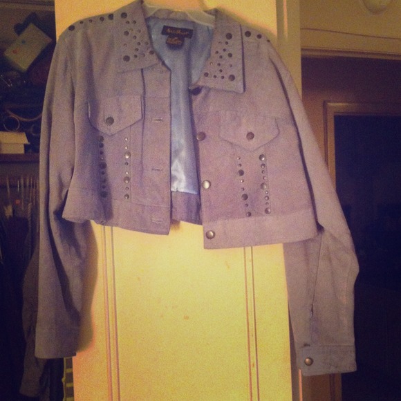 Blue swede half jacket