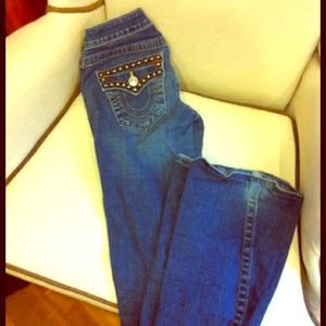 Reduced!! Studded True Religion jeans
