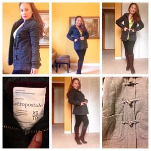 Gray Aeropostale Jacket with Hoodie