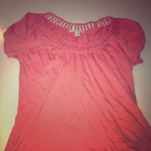 Coral banana republic blouse