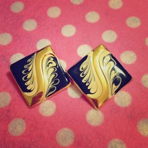 Black and Gold Vintage Earrings