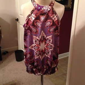 Paisley print halter style top