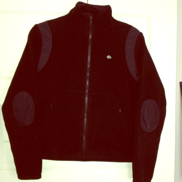 Lacoste Black Full-Zip Fleece with High Collar