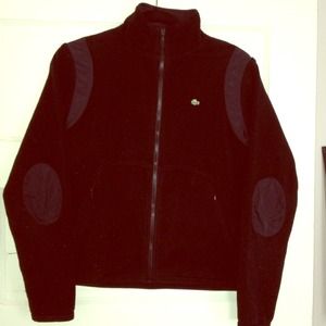Lacoste Black Full-Zip Fleece with High Collar