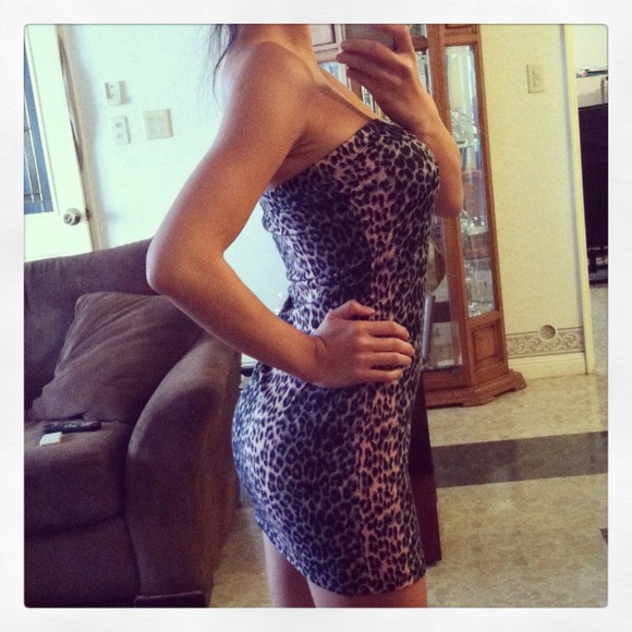 Tube purple leopard dress - Picture 2 of 2