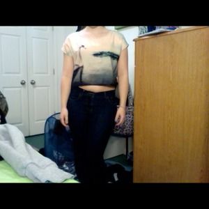 Swan artistic crop top