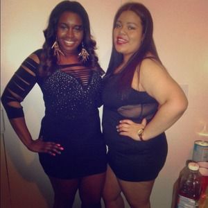 Sparkle slice little black dress