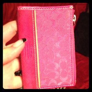 Small hot pink change purse COACH!