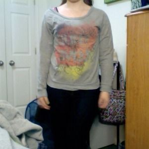 Grey Sweat Shirt with Floral design