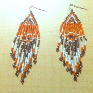 Funky tribal beaded earrings