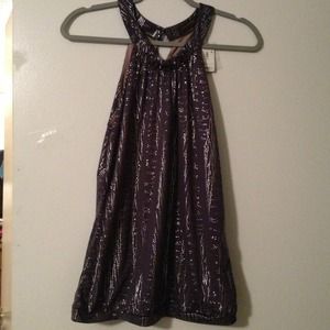 Limited NWT gray and silver sparkle top