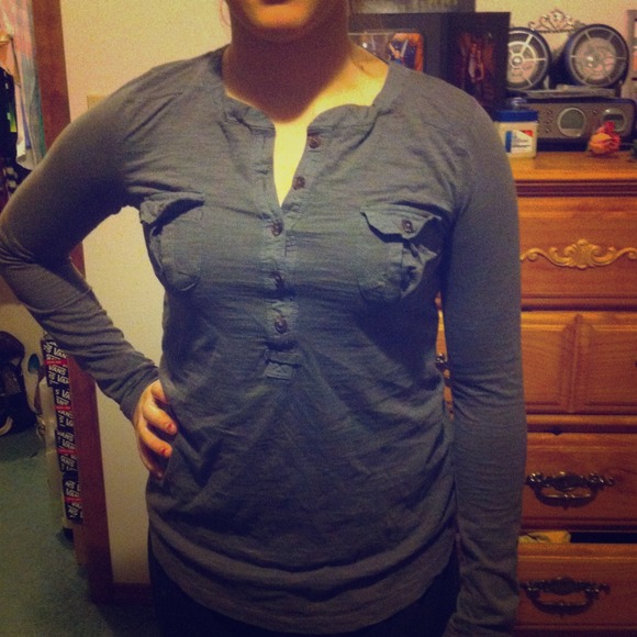 Charcoal grey long sleeve button up - Picture 1 of 1