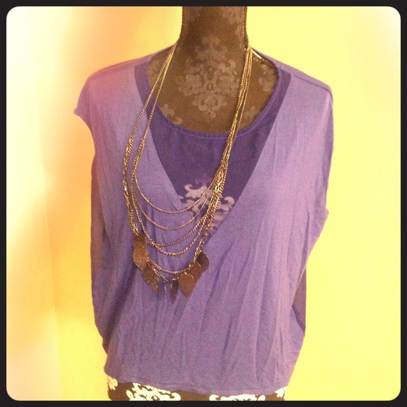 Reserved Trade !! Hi ,low blue sheer top