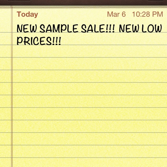 NEW SAMPLE SALE!!!
