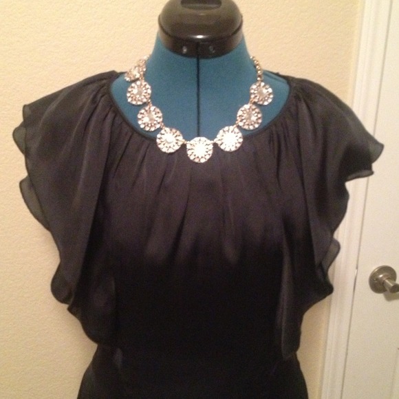 SOLD!! BCBG black silk dress, sz 8 - Picture 2 of 4