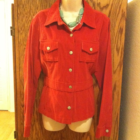 ❗Reduced❗Rust corduroy blazer & turquoise necklace - Picture 1 of 4