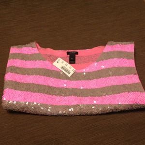 J.Crew pink/grey sequin top