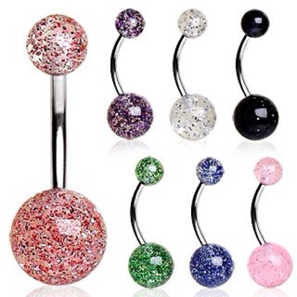 Glitter Ball Belly Rings