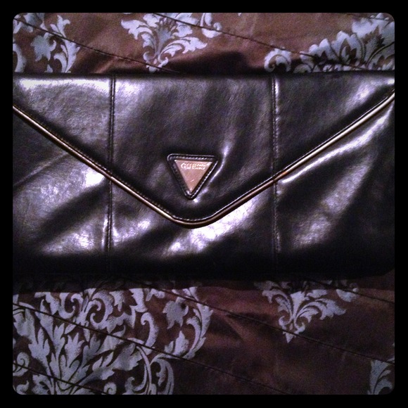 Guess black envelope clutch