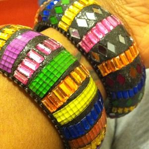 Hand made multi-color glamor bangle