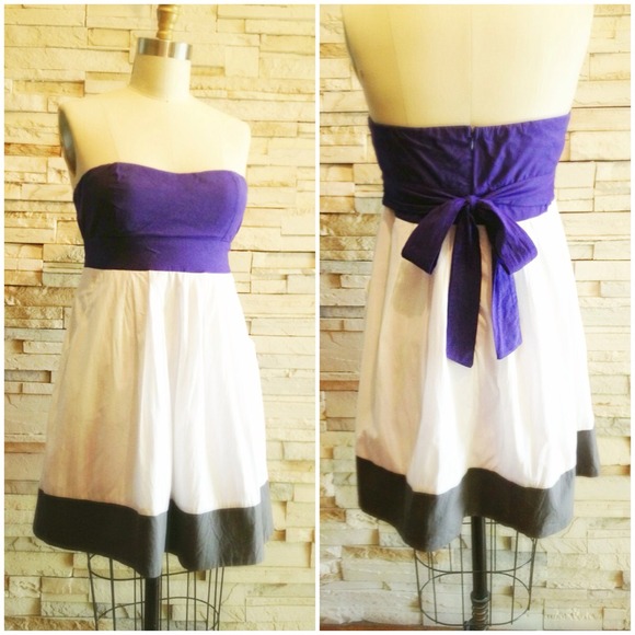 Colorblocked Strapless Sundress