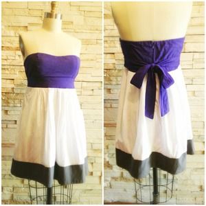 Colorblocked Strapless Sundress