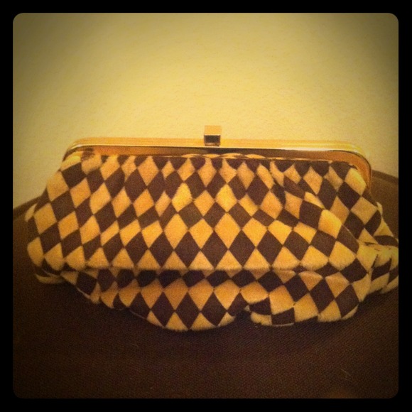 Brown and beige clutch