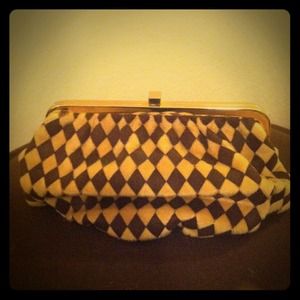 Brown and beige clutch