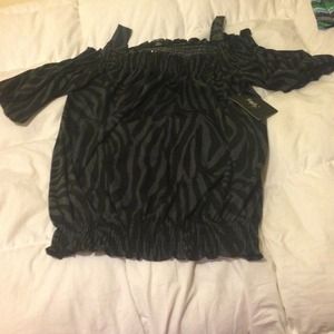 Animal print black and gray shirt size small
