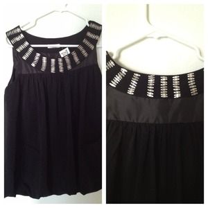 Silver and Black Balloon Blouse