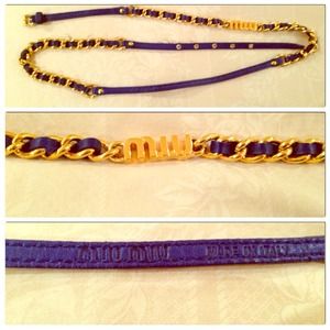 Authentic Miu Miu skinny chain belt