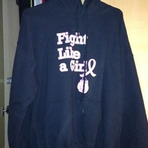 Hoodie size xl breast cancer fight like a girl