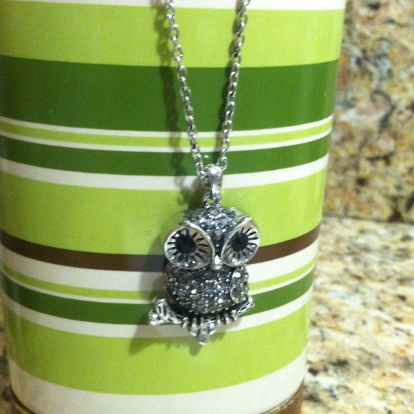 Owl rhinestone necklace