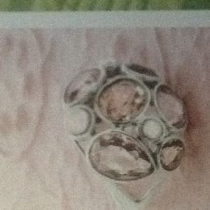 Glass,pearl,sterling silver globe ring