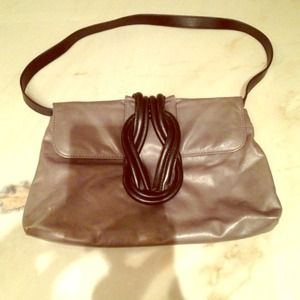 Classic and chic gray and black handbag