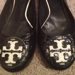 Tory Burch black patent Reva