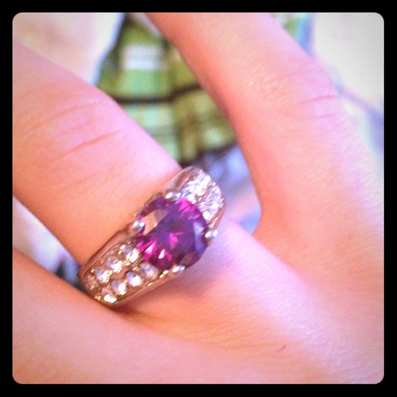Purple and silver ring