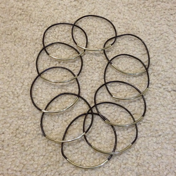 10 brown leather bracelets