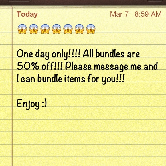 50% off bundles!!!! Today only