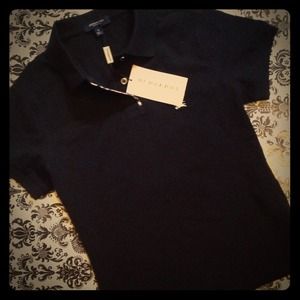 NWT Women's Black Burberry Polo