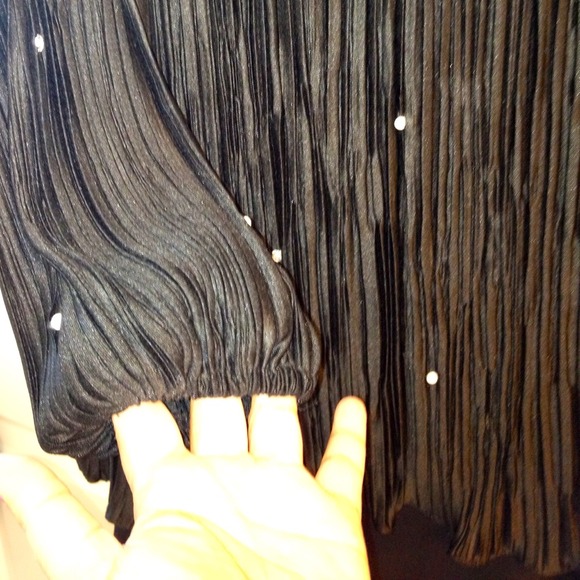 VTG PEARLS & CRYSTALS BLACK MERMAID CUT DRESS - Picture 4 of 4