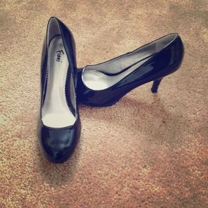 Black patent high heels