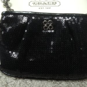 NWT Coach black sequin wristlets