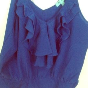 Blue chiffon top