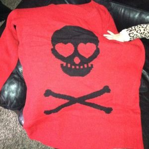 Red skull sweater