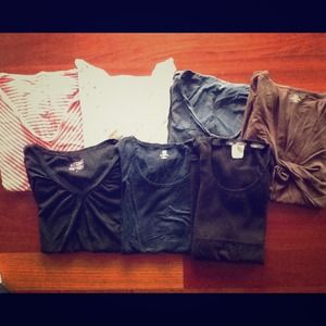 Bundle 7 maternity t's and tanks